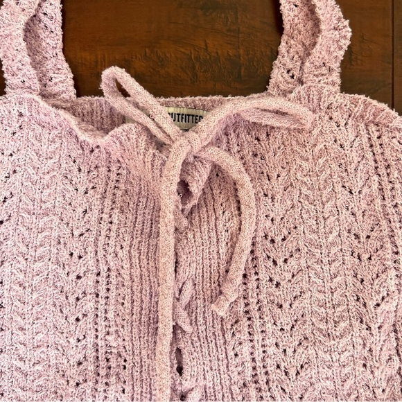 URBAN OUTFITTERS Carmella Ruffle Knit Tank Top Lavender Tie Front Size Small - Picture 7 of 13